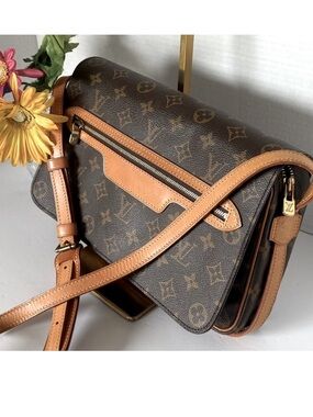 Louis Vuitton Unisex Saint Germain 24 Brown and Tan Monogram Shoulder Bag.